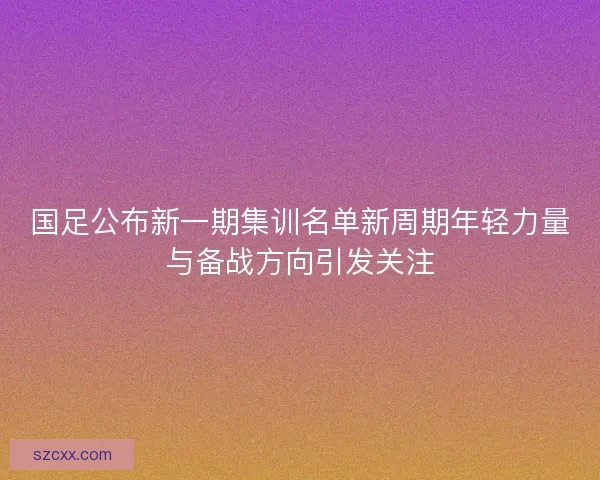 国足公布新一期集训名单新周期年轻力量与备战方向引发关注