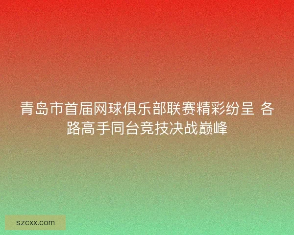 青岛市首届网球俱乐部联赛精彩纷呈 各路高手同台竞技决战巅峰