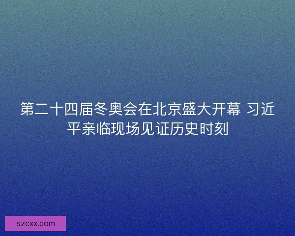 第二十四届冬奥会在北京盛大开幕 习近平亲临现场见证历史时刻