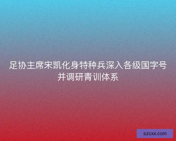 足协主席宋凯化身特种兵深入各级国字号并调研青训体系 足协主席宋凯化身特种兵深入各级国字号并调研青训体系
